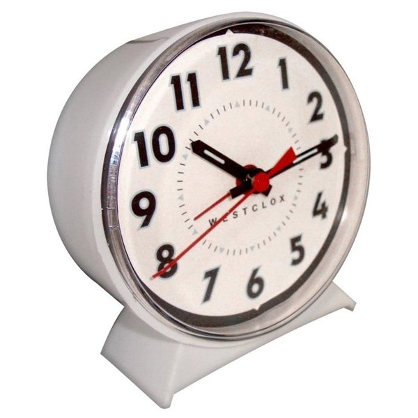 Westclox Clock Alarm Dial Keywound Wht 15550